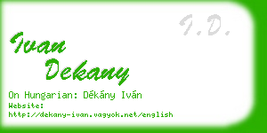 ivan dekany business card