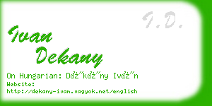 ivan dekany business card